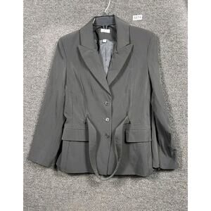 di Vita Blazer Jacket Womens Size 10 Black 3 Buttons Casual Career Long Sleeve